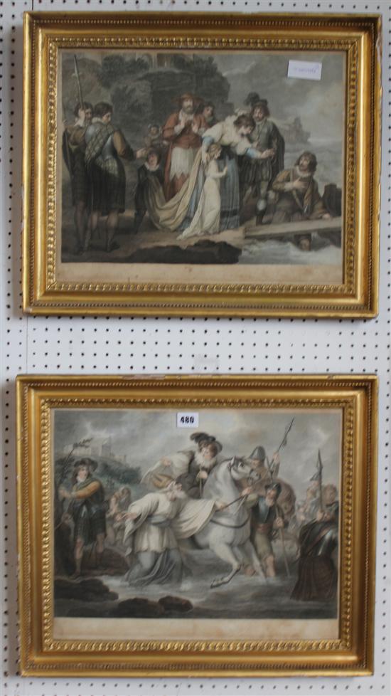 Pair Bartolozzi engravings - Mary Queen of Scots